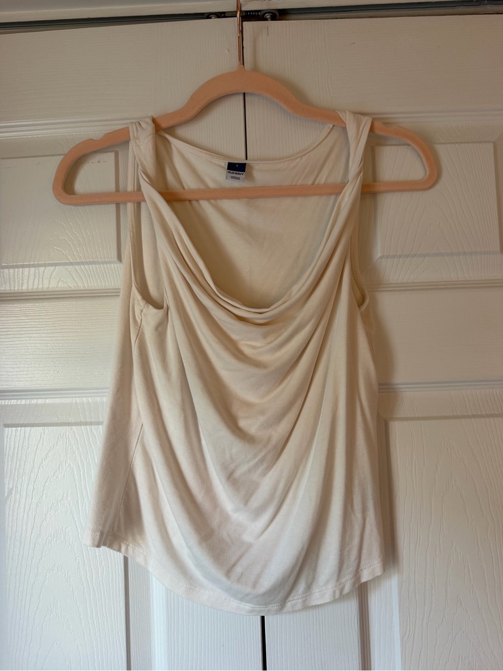 Old Navy Cream Draped Cowl Neck Tank